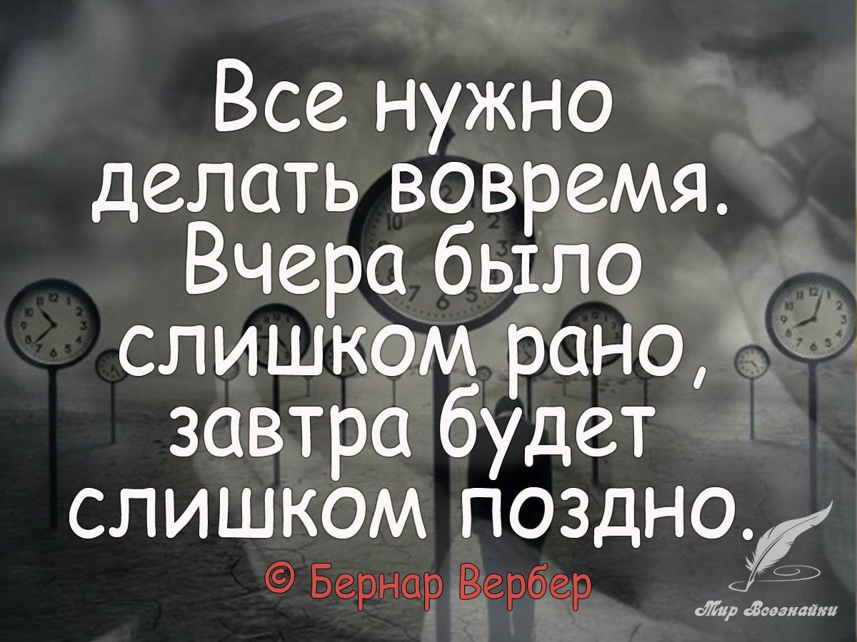 Начинать заранее. Афоризмы про завтра. Все нужно делать во время цитаты. Цитаты про время. Цитаты про завтра.