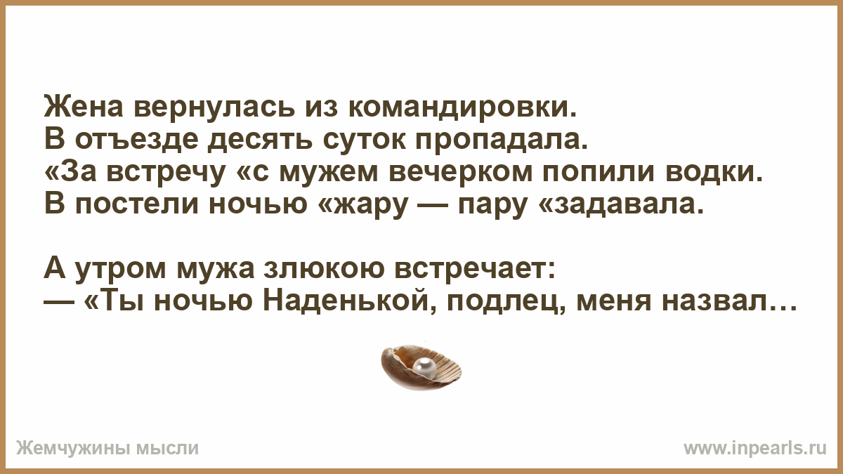 Анекдот командировку. Жена возвращается из командировки. Жена вернулась. Вернись жена.