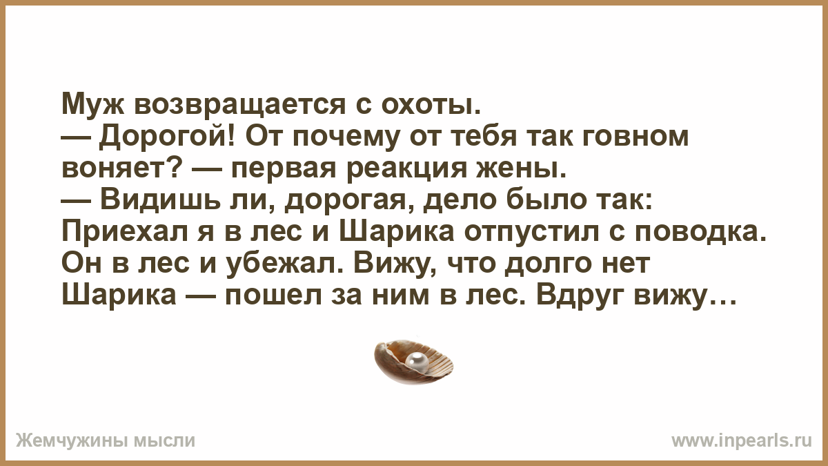 Какой мужья возвращаются. Муж возвращается с охоты дорогой почему. Муж вернулся. У мужа охота на первом месте. Муж не возвращается.